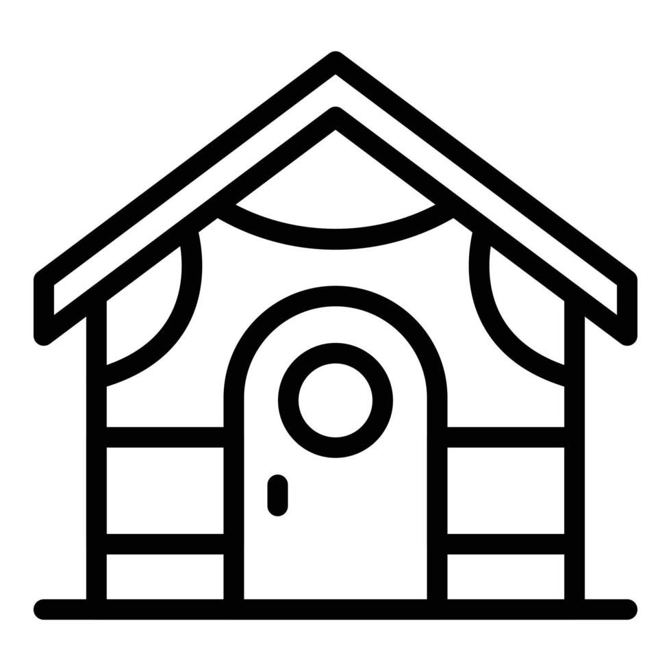 vector de contorno de icono de bungalow de heno. villa del océano