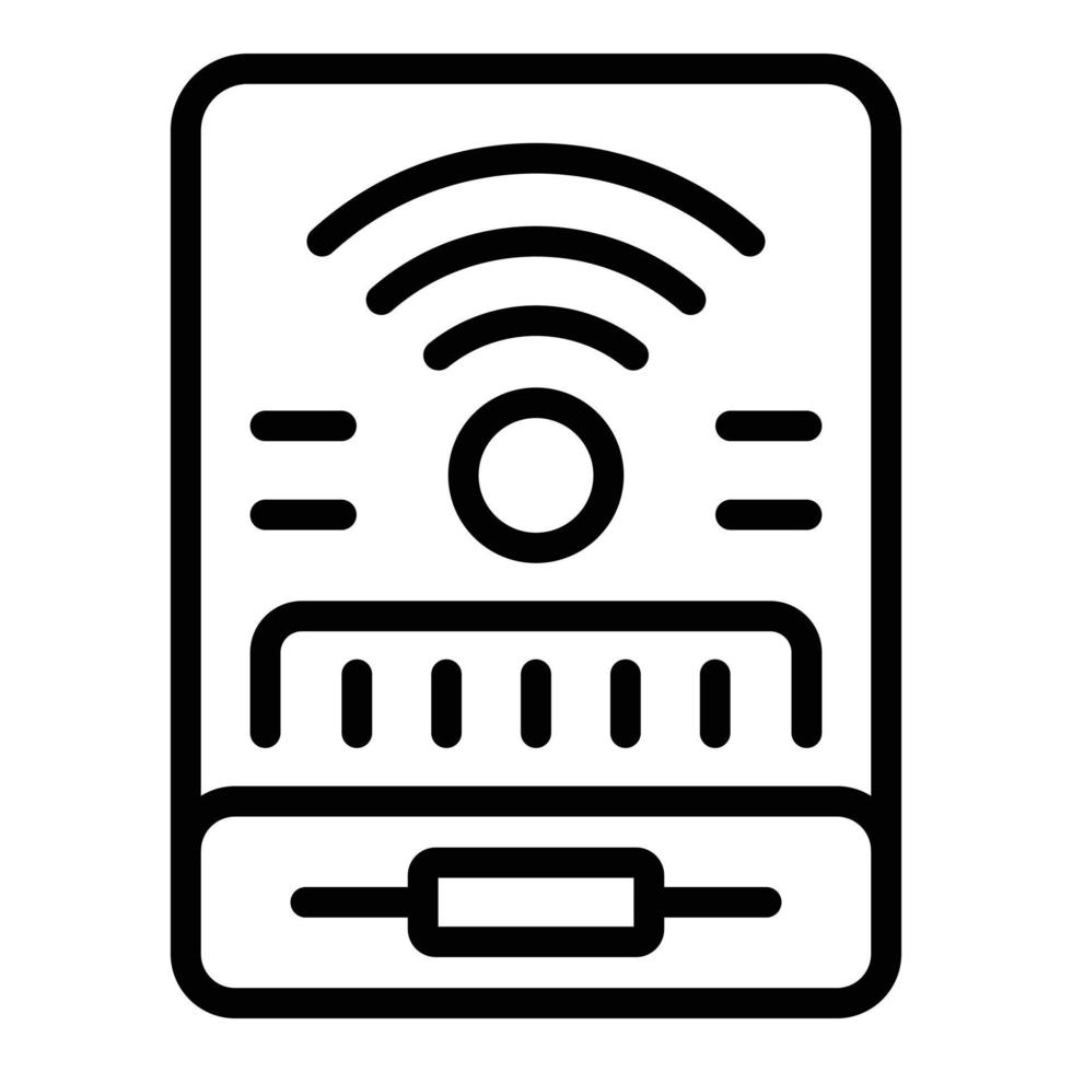 Wireless powerbank icon outline vector. Battery charger vector