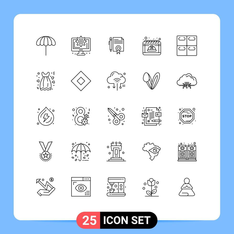 Pack of 25 creative Lines of cap labor legal day page Editable Vector Design Elements