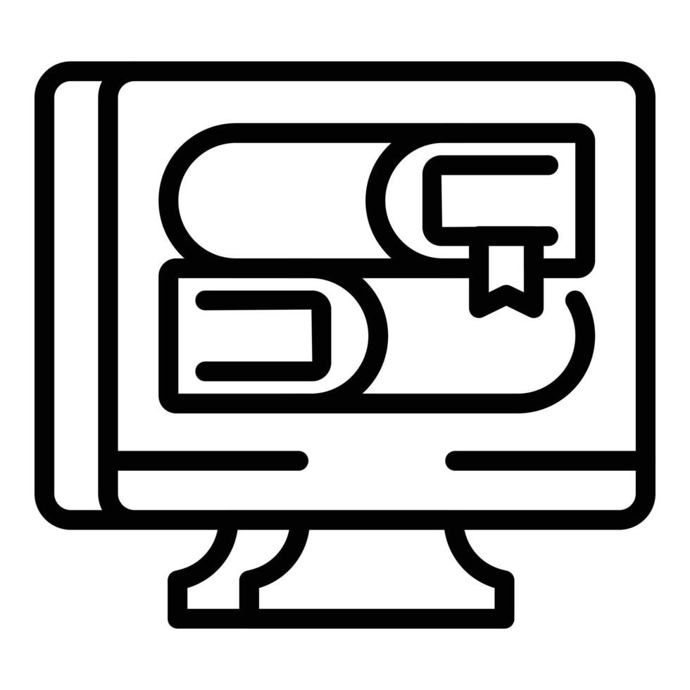 Online library icon outline vector. Child study vector