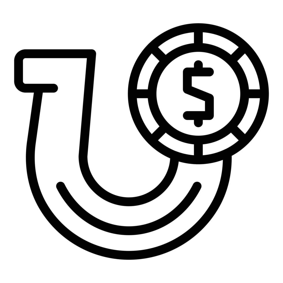 Sweepstake horseshoe icon outline vector. Draw lottery vector