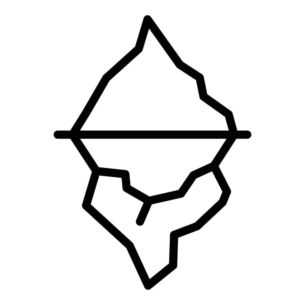 Risk iceberg icon outline vector. Glacier underwater vector