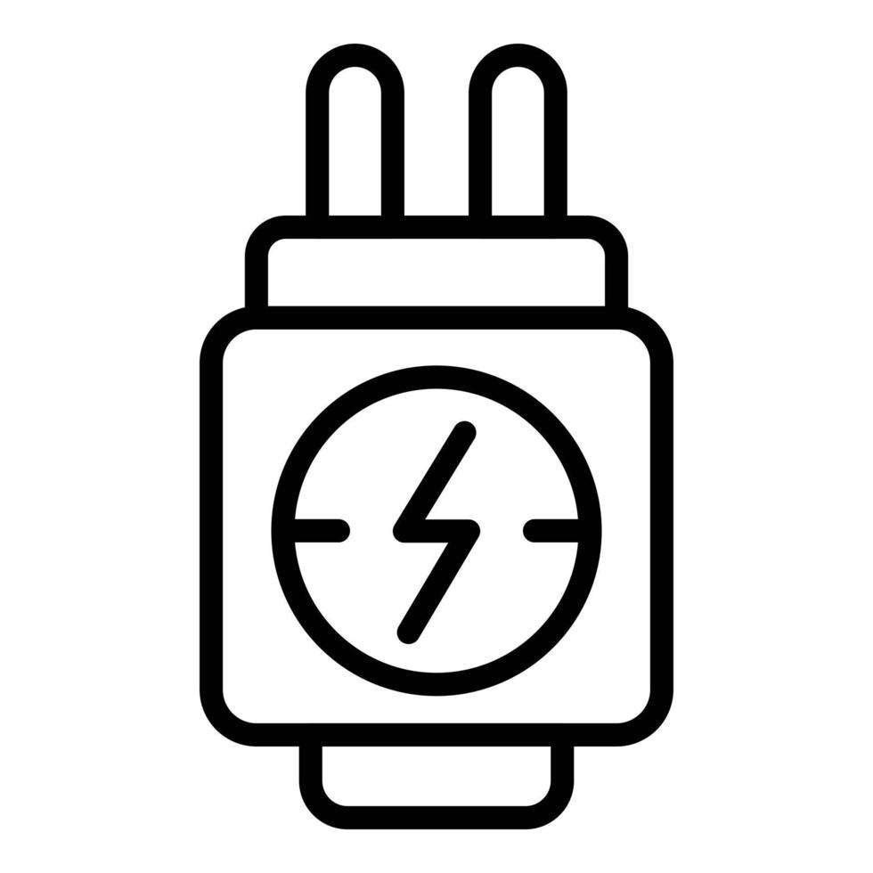 vector de contorno del icono del adaptador de carga del cigarrillo electrónico. cigarrillo vape