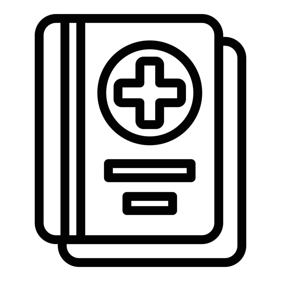 Covid pass icon outline vector. Passport health vector