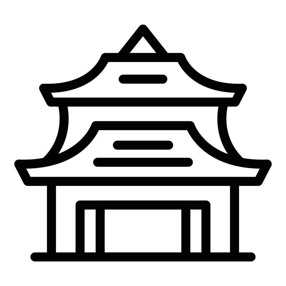 Asian pagoda icon outline vector. Chinese building vector