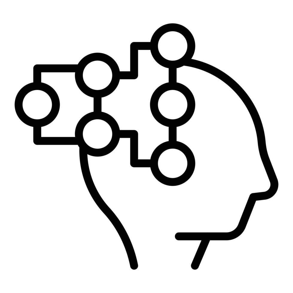 Expert mind icon outline vector. Consult cyber vector