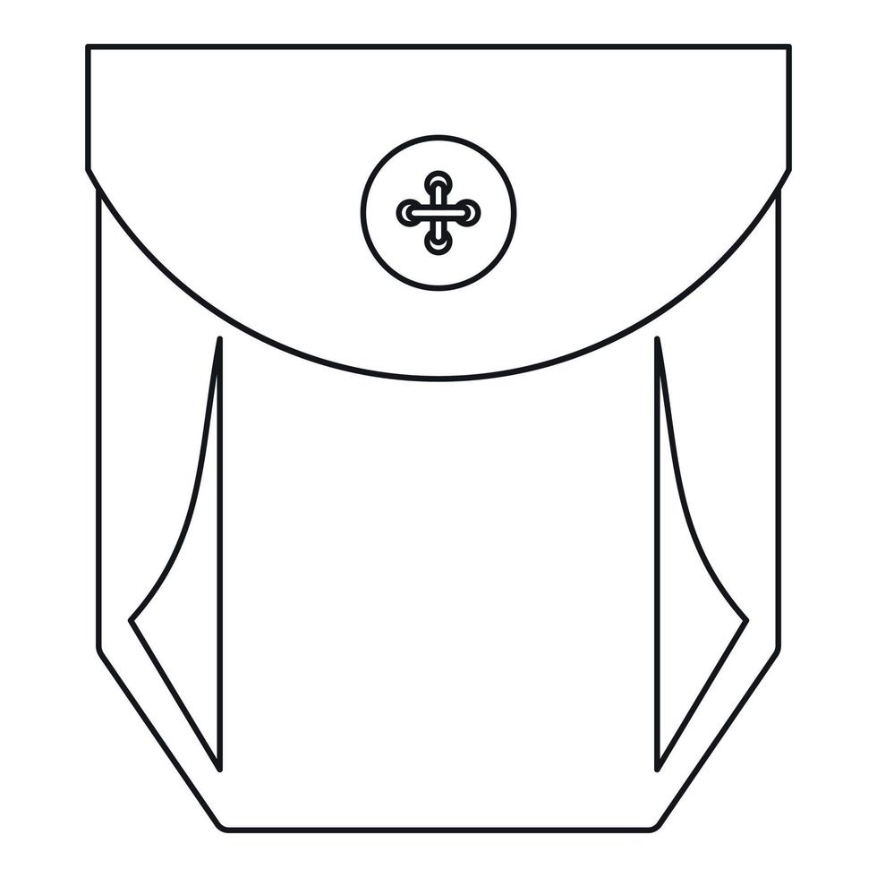 Pocket with valve icon, outline style vector