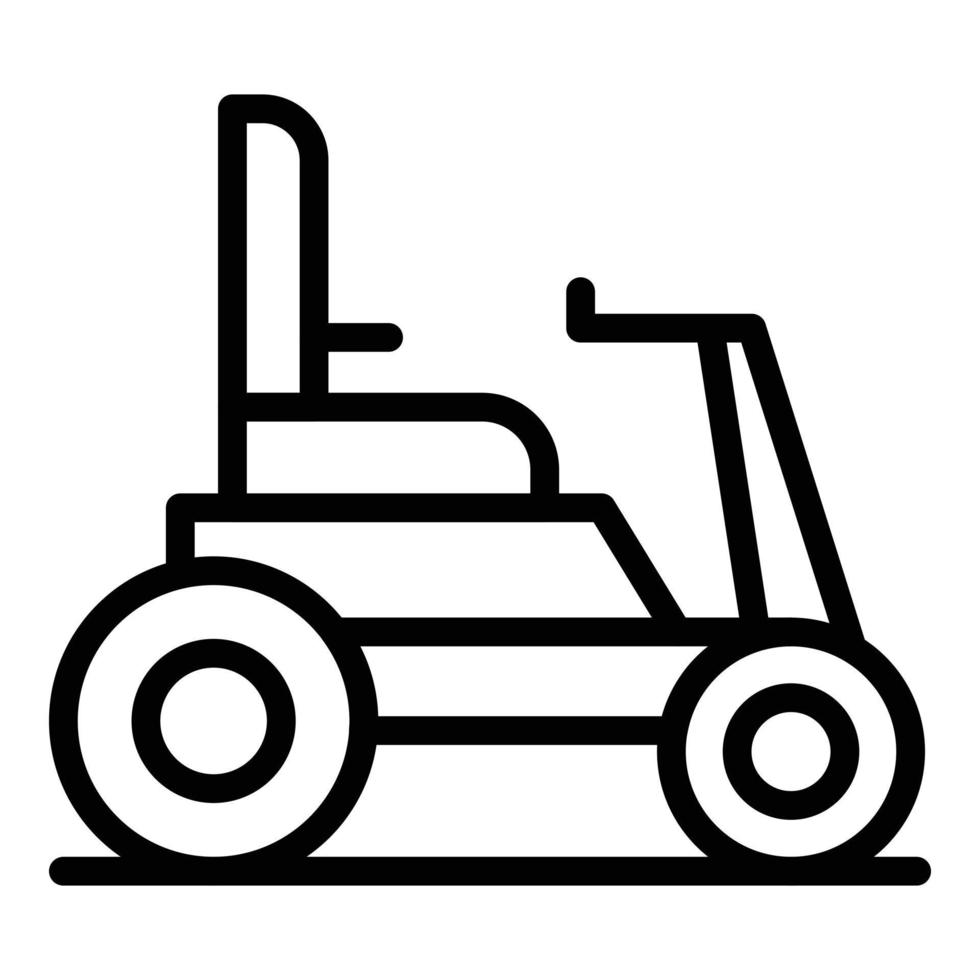 vector de contorno de icono de silla de ruedas eléctrica de edad. scooter de movilidad