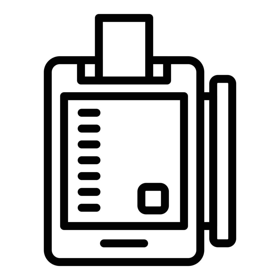 Flat screen machine icon outline vector. Point register vector