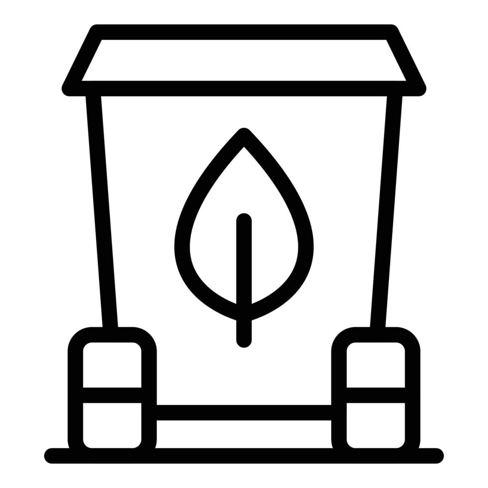 Garbage bin icon outline vector. Sustainable bag vector