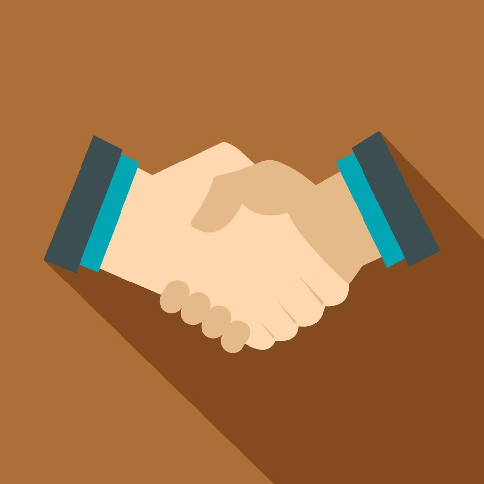 Handshake, icon, flat style vector