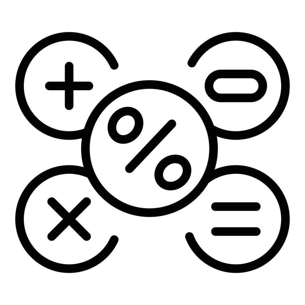 Offer calculator icon outline vector. Online order vector