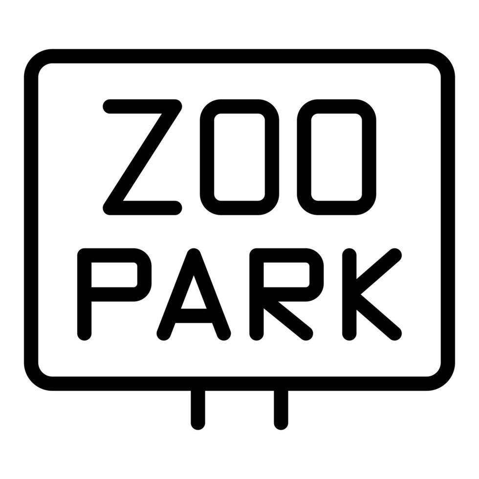 vector de contorno de icono de parque zoológico. tarjeta de pase de animales