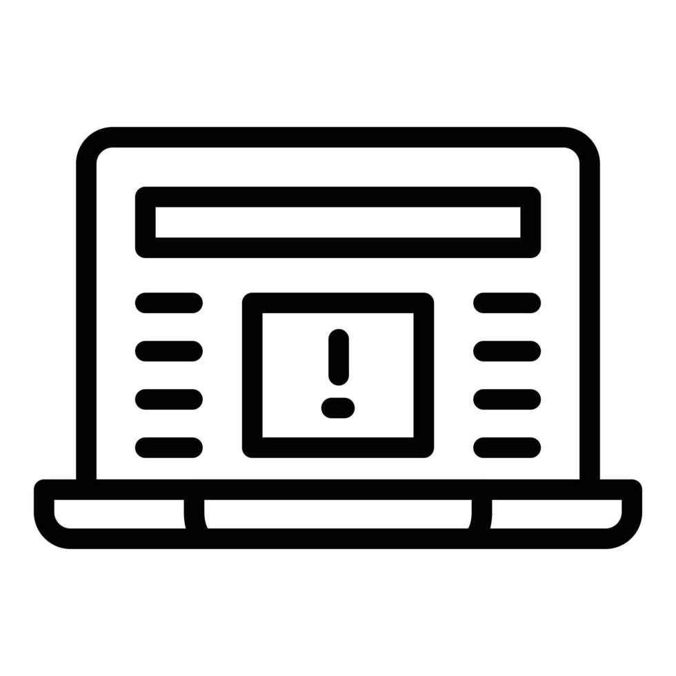 Laptop virus alert icon outline vector. Antivirus data vector