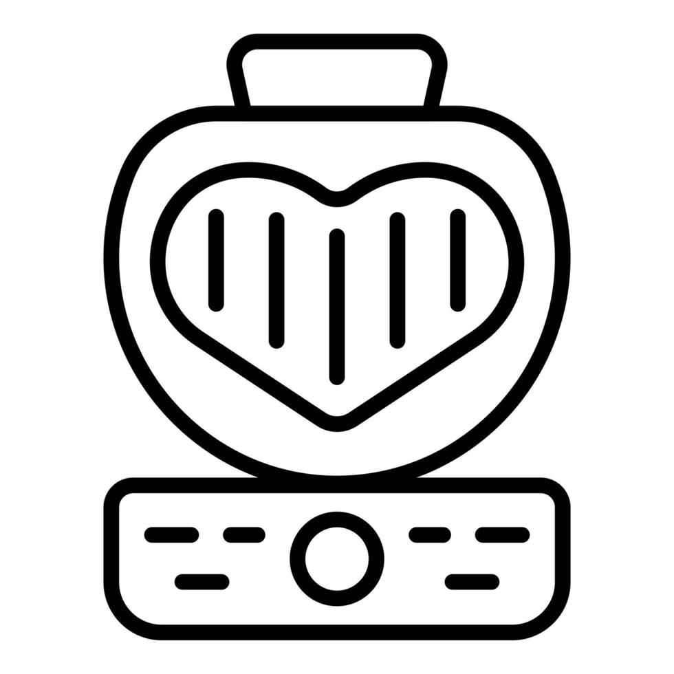 Heart valentine maker icon outline vector. Cooker baking vector