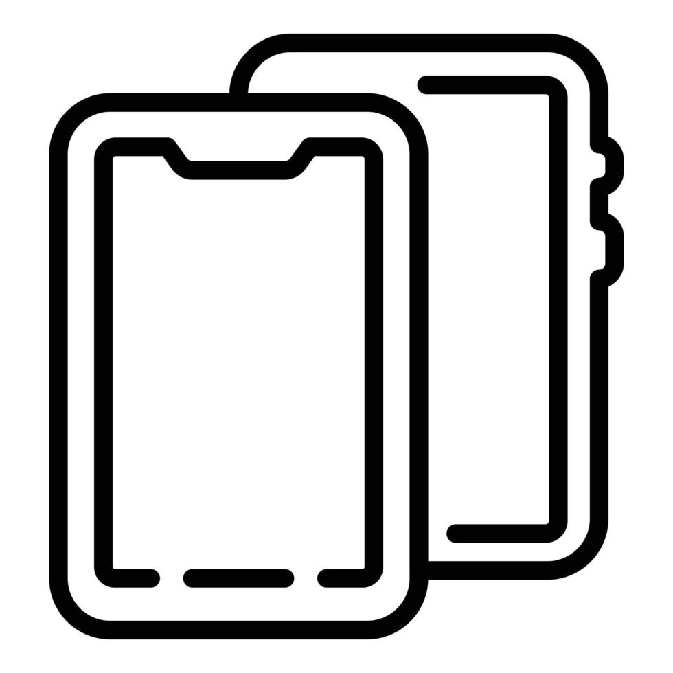 vector de contorno de icono de caja de dispositivo. cubierta del teléfono inteligente