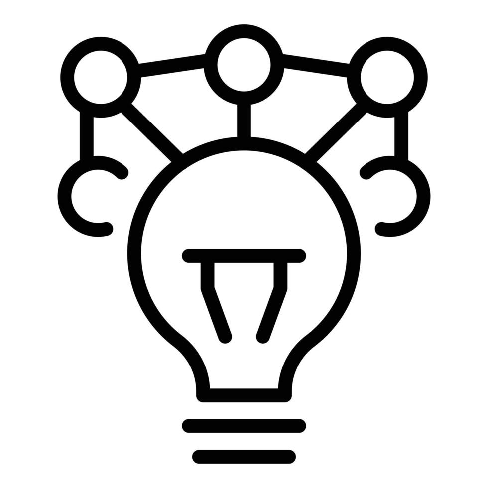 Bulb idea team icon outline vector. Busy office vector