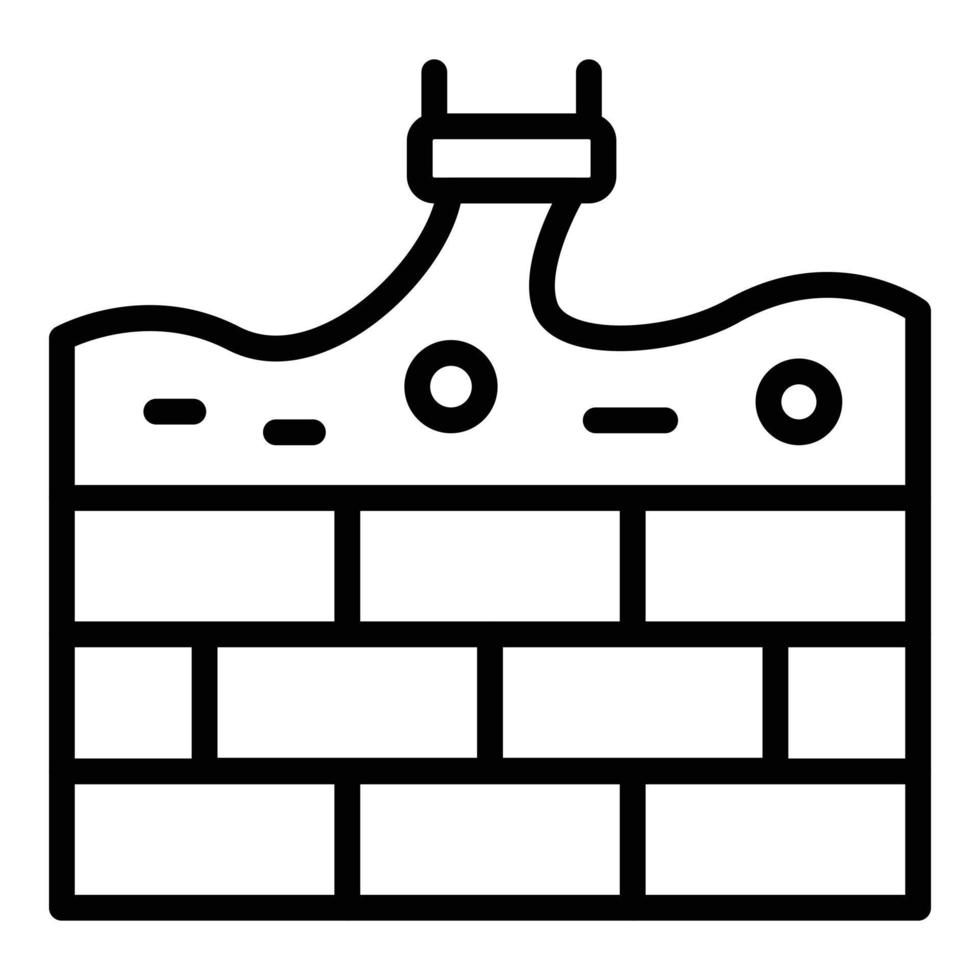 Wall cement icon outline vector. Work build vector