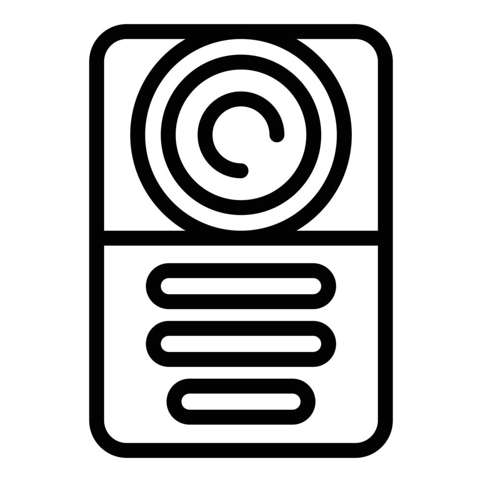 Video intercom icon outline vector. Door system vector