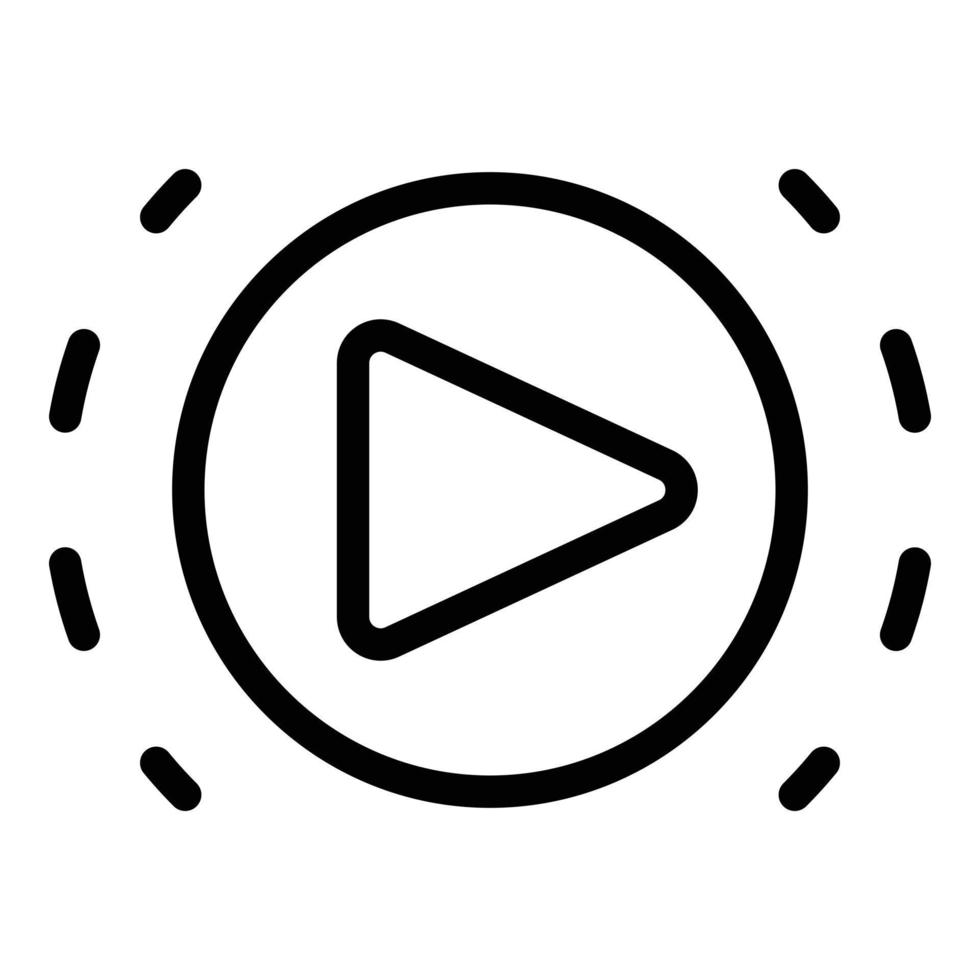 Play button icon outline vector. App smart vector