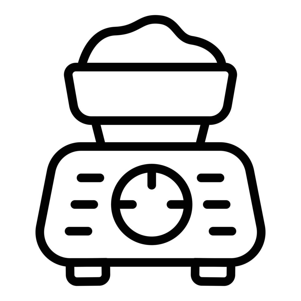 Flour scales icon outline vector. Sack grain vector
