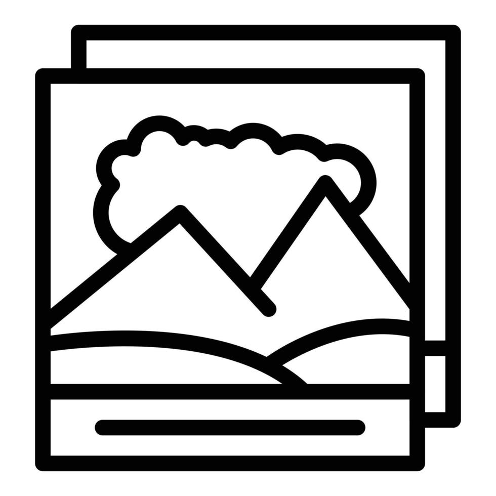 Landscape photo icon outline vector. Camera studio vector