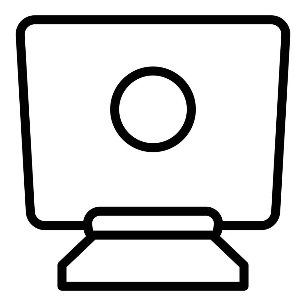 Computer stand icon outline vector. Laptop desk vector