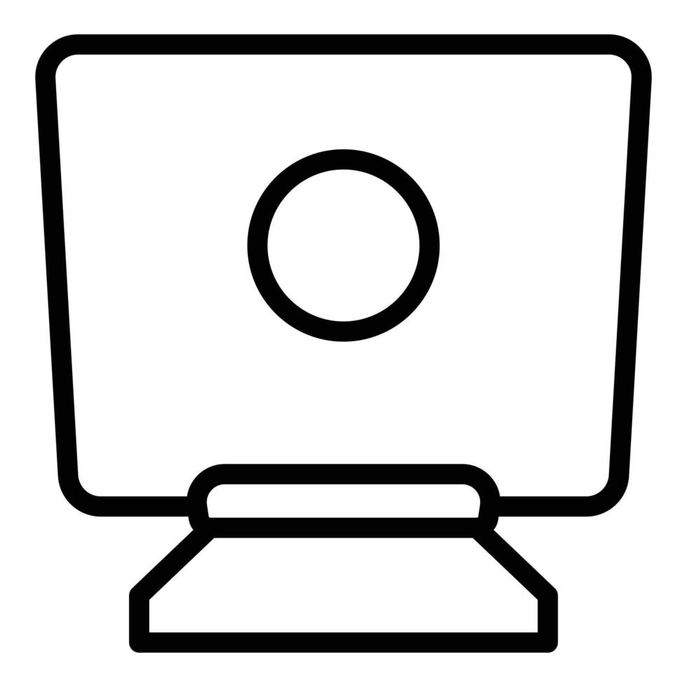 Computer stand icon outline vector. Laptop desk vector