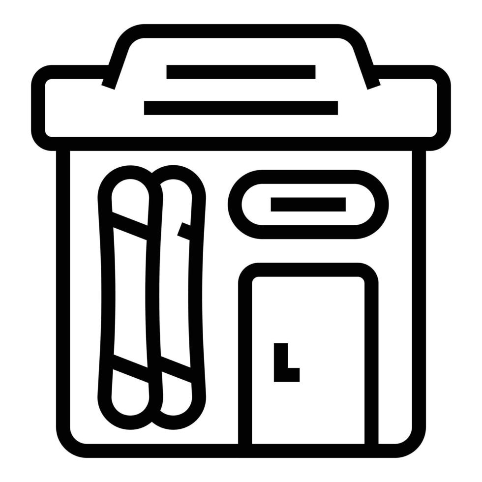 Ski shop icon outline vector. Interior store vector