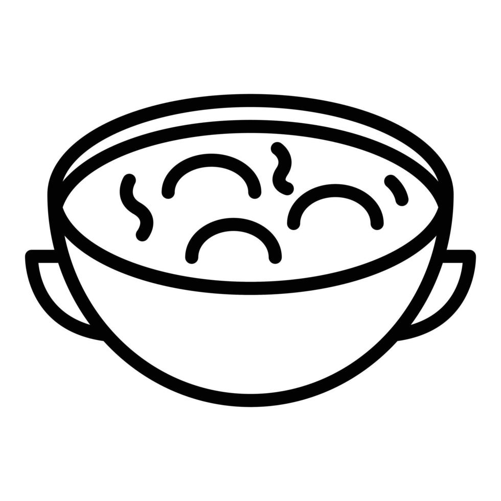 vector de contorno de icono de sopa caliente de azerbaiyán. plato indio
