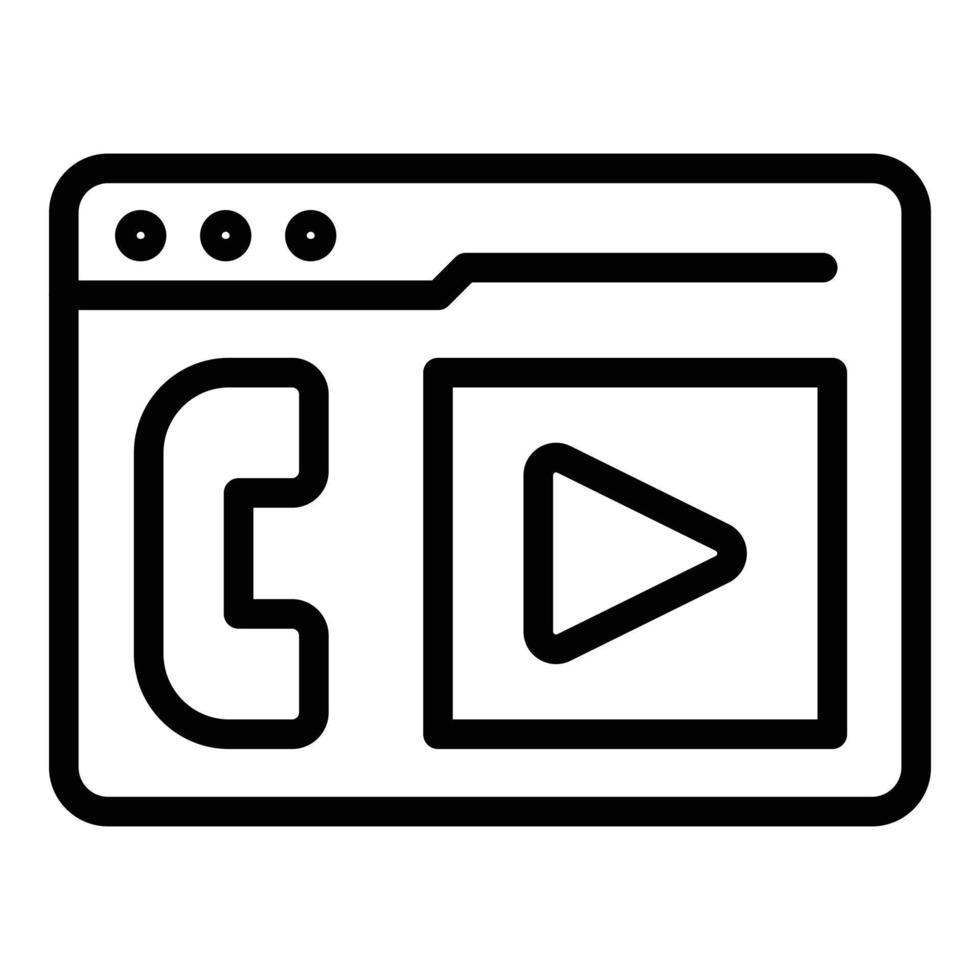 vector de contorno de icono de videollamada web. permanecer en la computadora