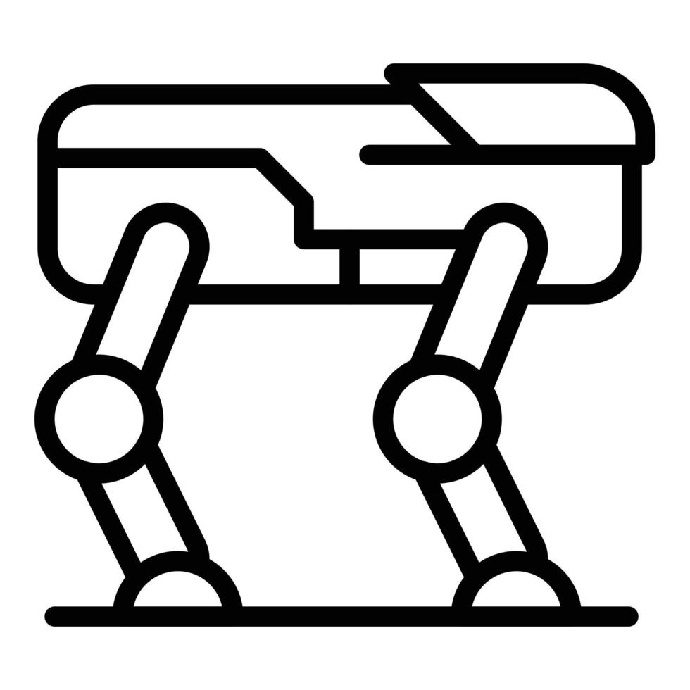 vector de contorno de icono de robot de perro. futuro androide