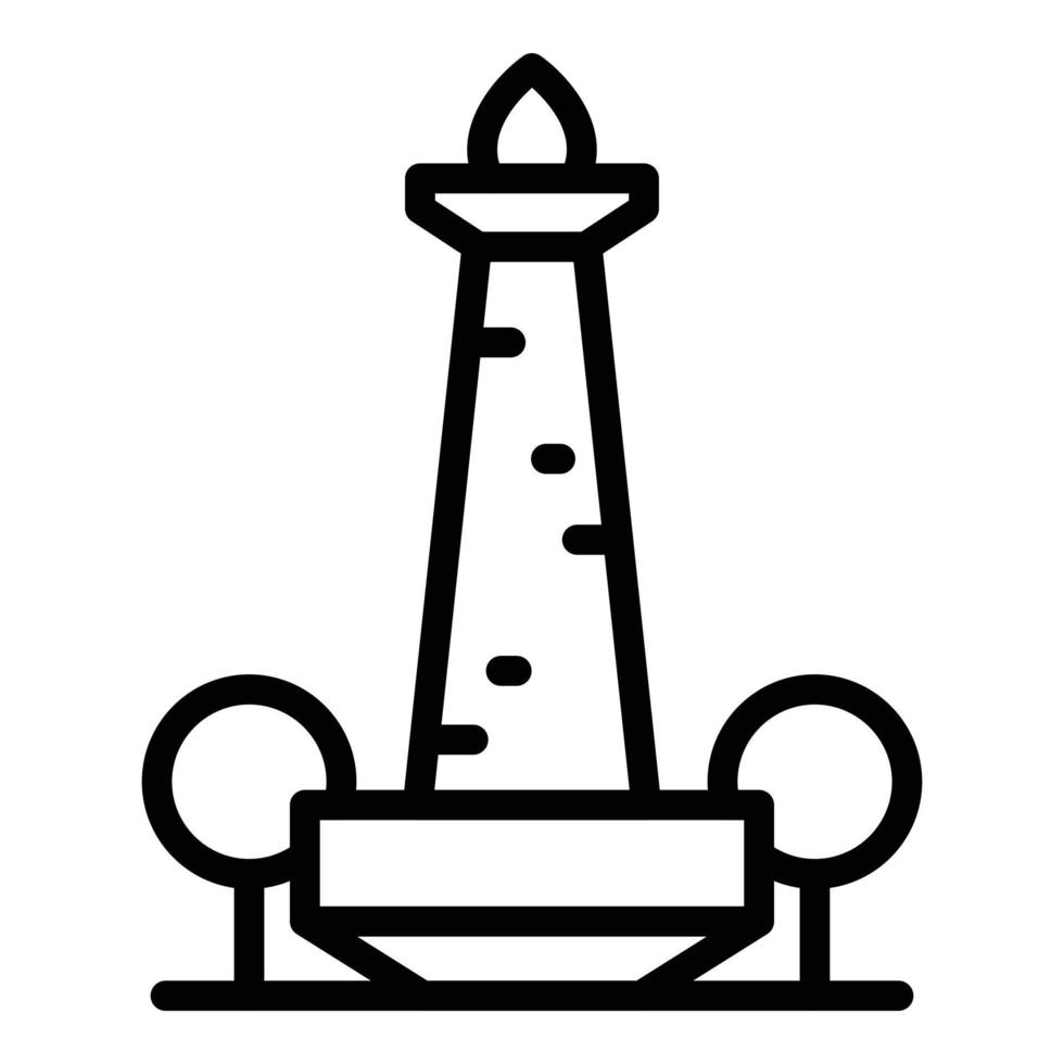 Jakarta monument icon outline vector. Building city vector
