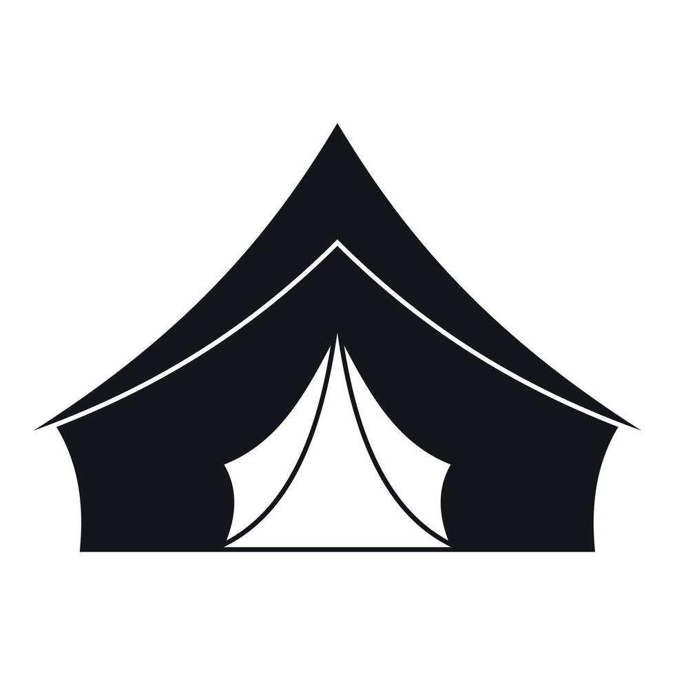 carpa con un ícono de techo triangular, estilo simple vector