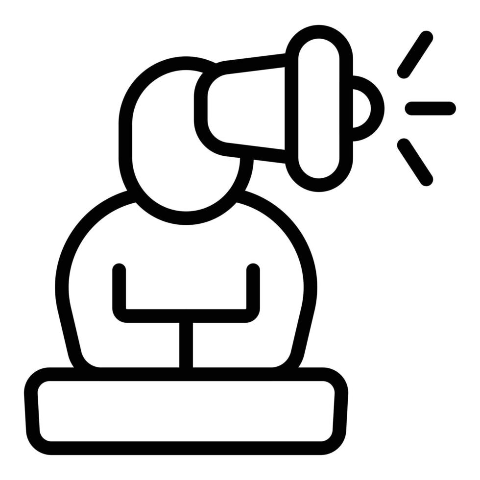 Megaphone strategy icon outline vector. Social media vector