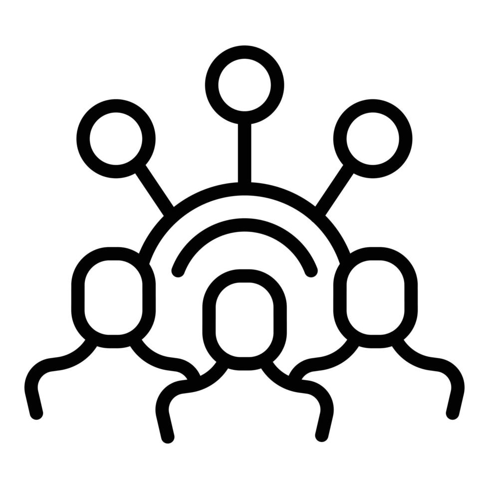 Business group icon outline vector. Work time vector