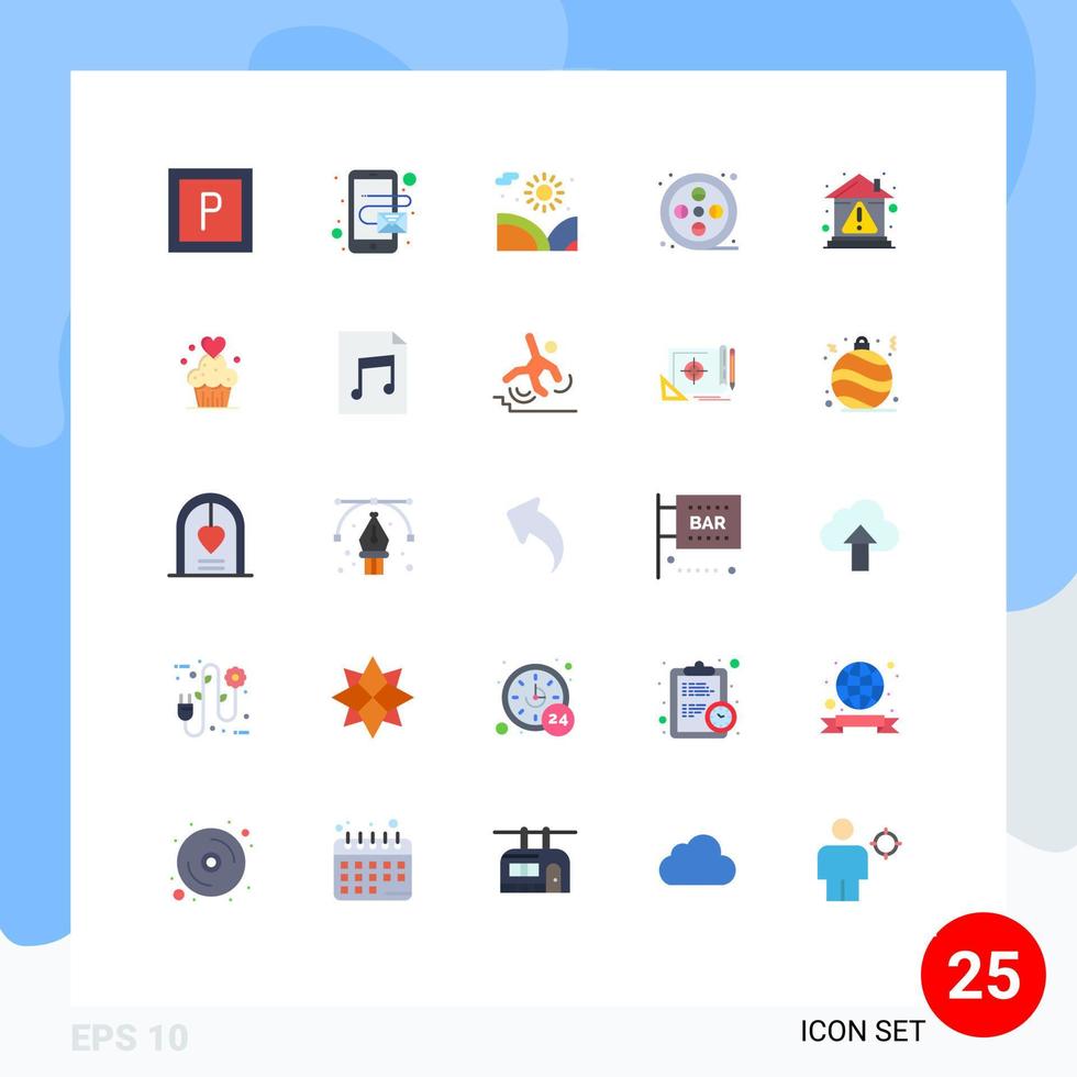 Set of 25 Modern UI Icons Symbols Signs for property error water building paint Editable Vector Design Elements