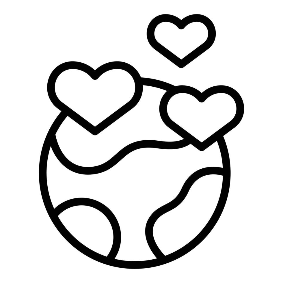 Global charity icon outline vector. Donate event vector