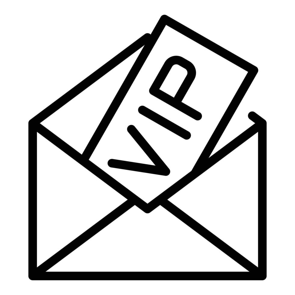 vector de contorno de icono de carta de correo de evento vip. estrella de cine