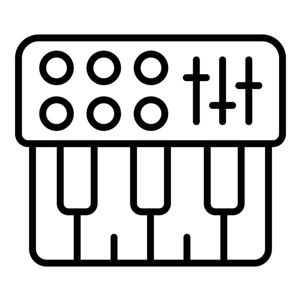 Organ synthesizer icon outline vector. Dj music vector