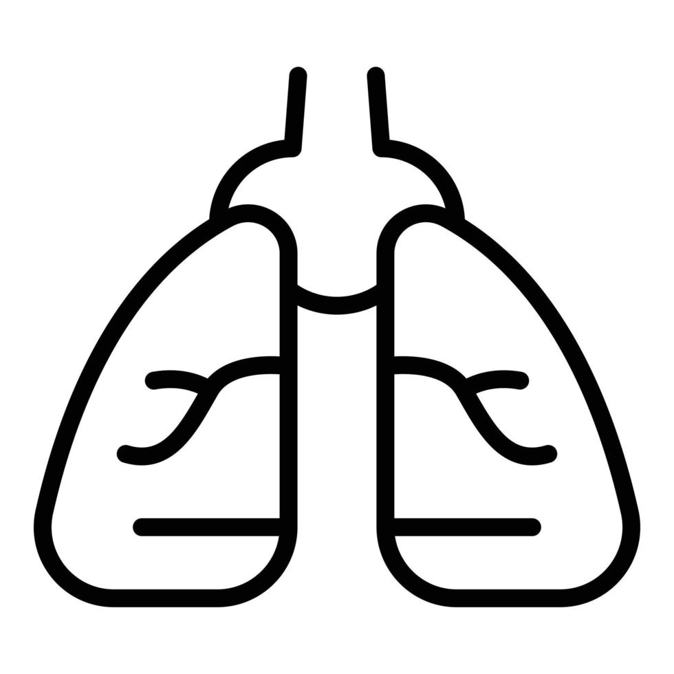 Vector de contorno del icono de los pulmones de la salud del bebé. cuidado infantil