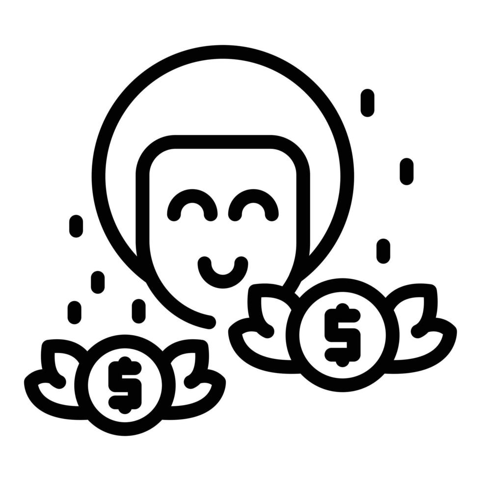 Finance dream icon outline vector. Passive work vector