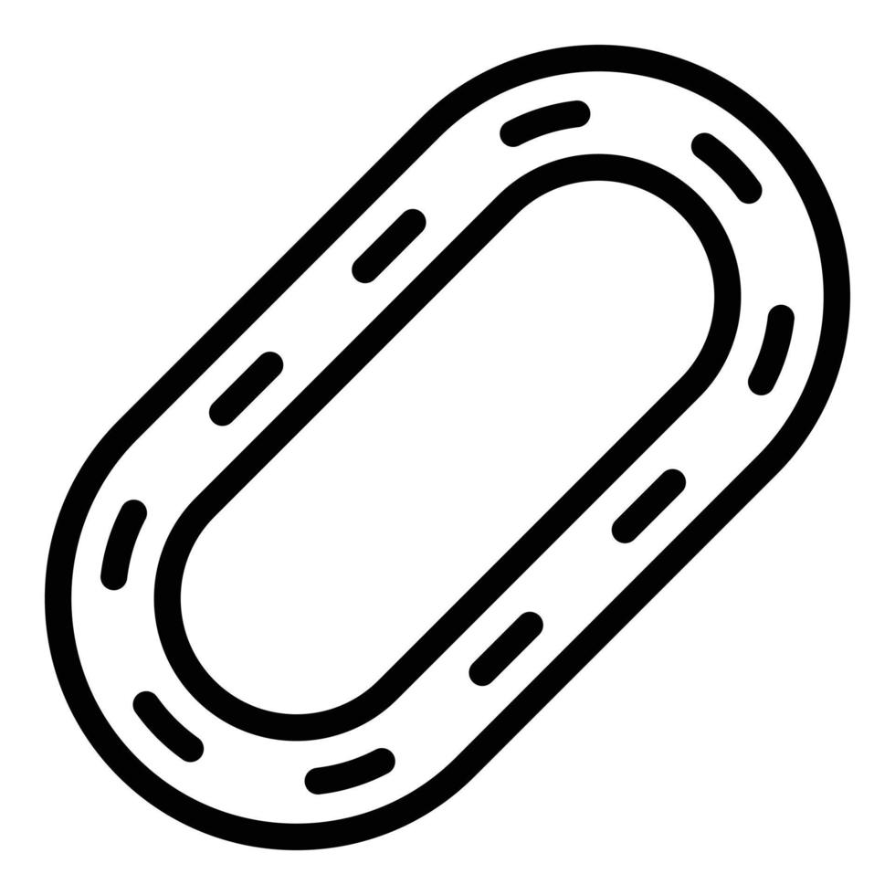 Run race track icon outline vector. Start finish vector