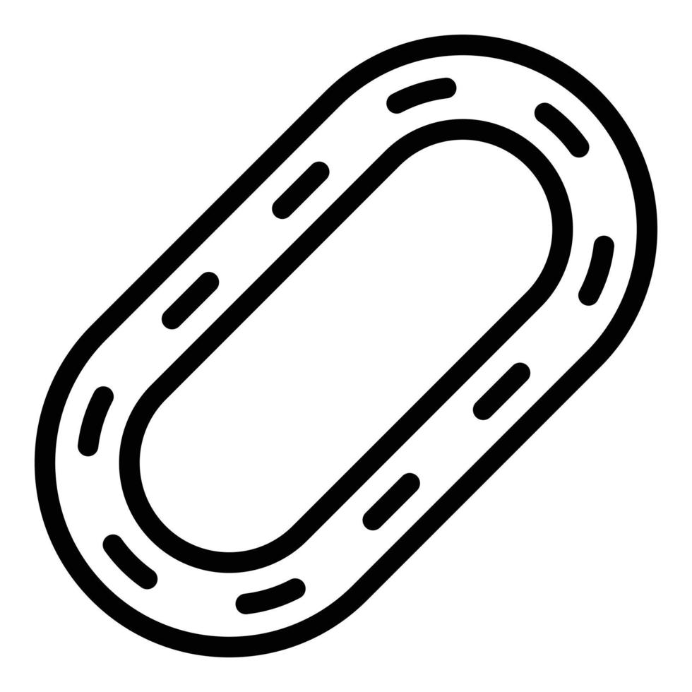 Ejecutar vector de esquema de icono de pista de carreras. empezar a terminar