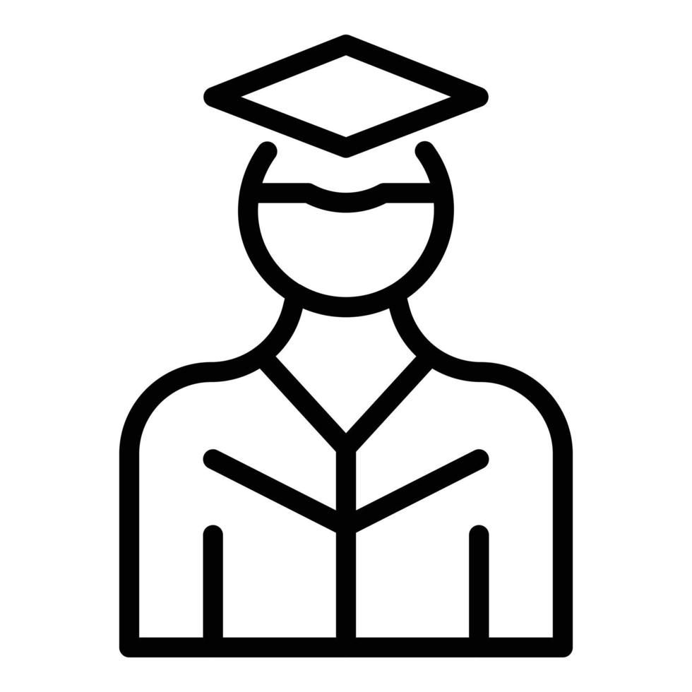 Graduation student icon outline vector. Study office vector