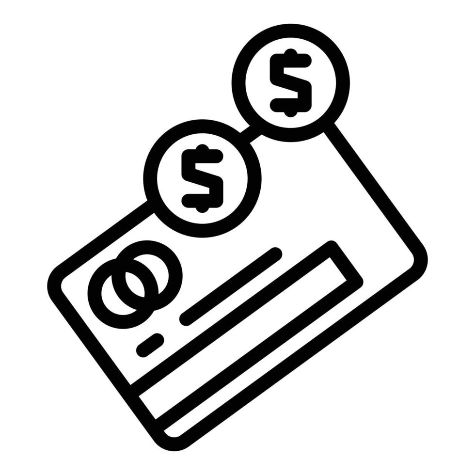 Bank card icon outline vector. Money transfer vector