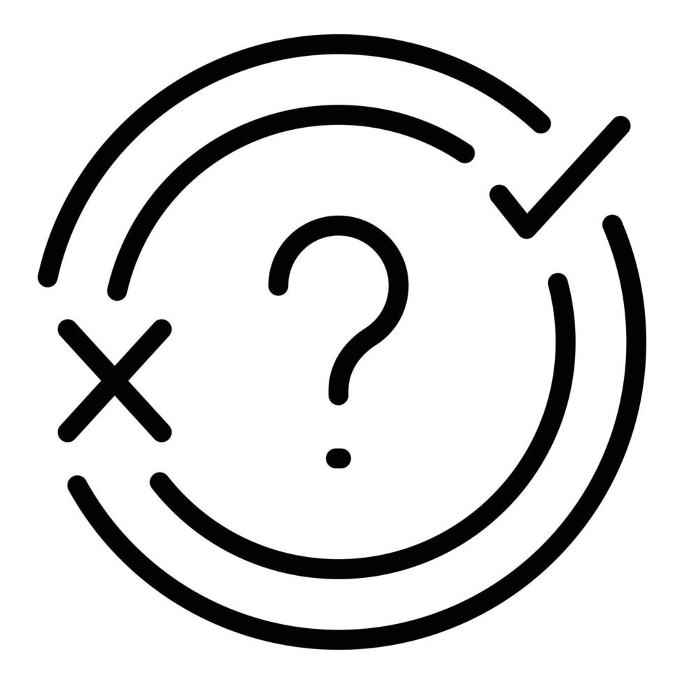 Quiz ask icon outline vector. Word fun vector