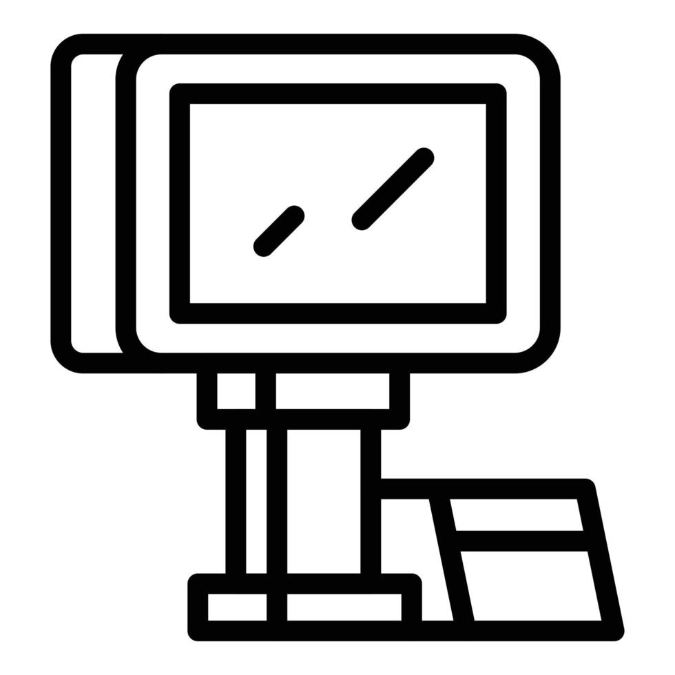 vector de contorno de icono de cajero automático. pos registro