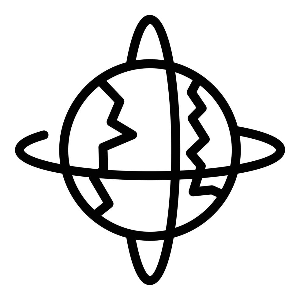 vector de contorno de icono de movimiento de espacio terrestre. lanzamiento del examen
