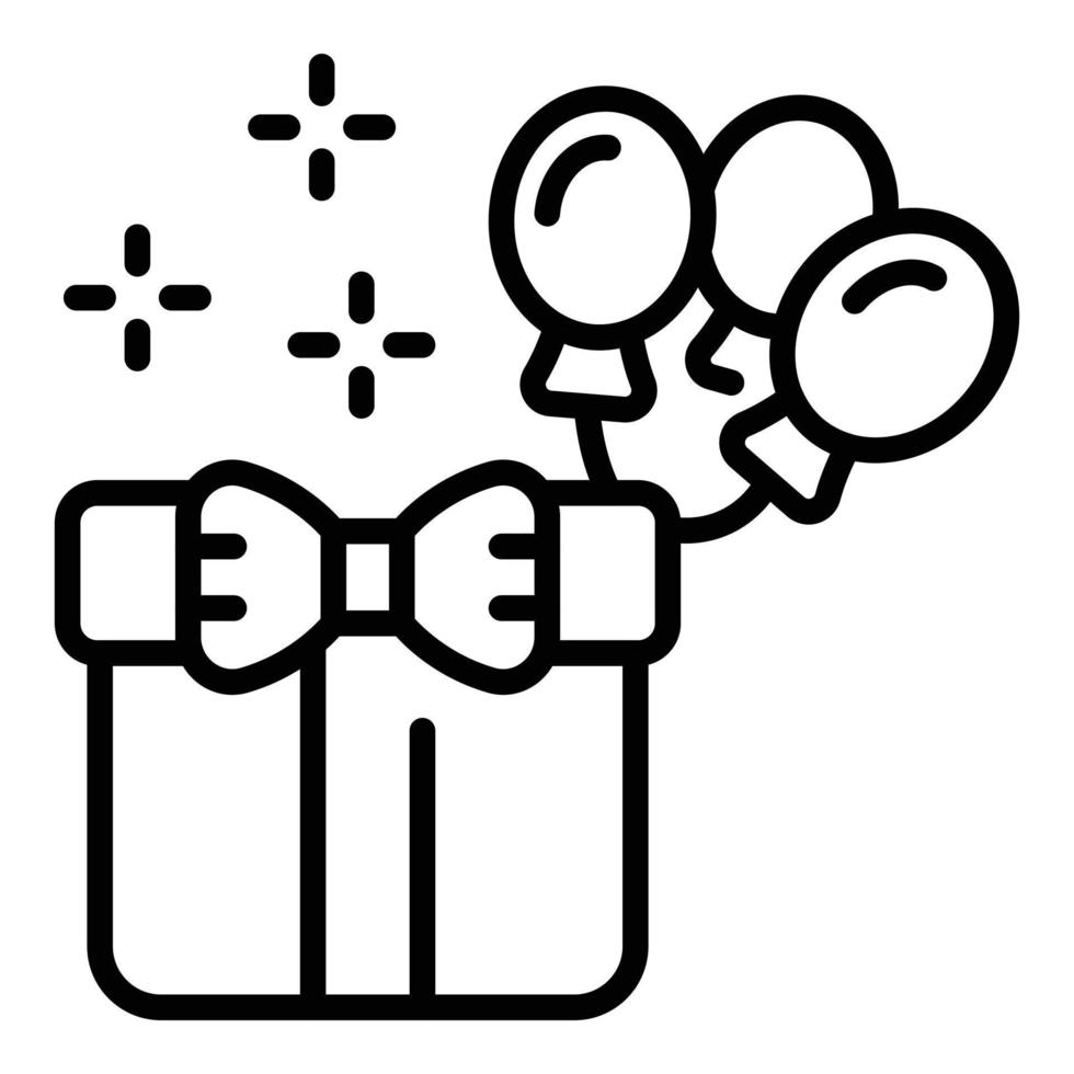 vector de contorno de icono de caja de regalo de boda. servicio de eventos